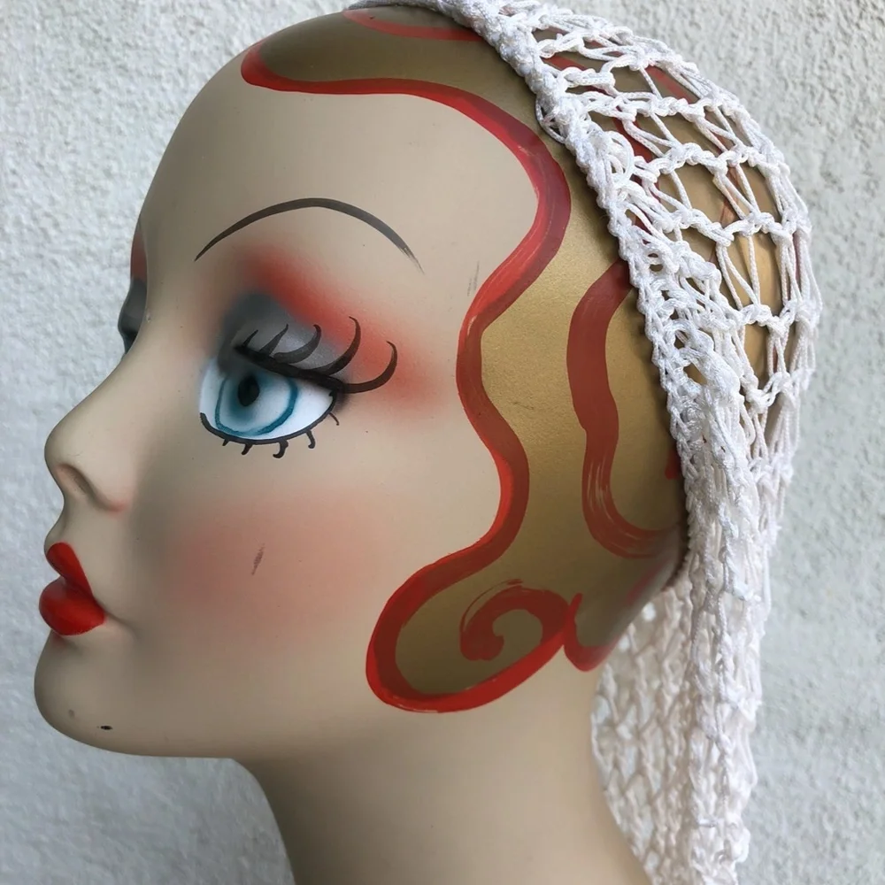 White NEW Pinup Retro rockabilly Vintage Hair Snoods White